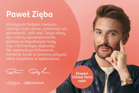 Paweł Zięba radzi, jak dbać o włosy wysokoporowate po koloryzacji. Ekspert L'Oréal Paris podpowiada, jak wykonać test na porowatość włosów.